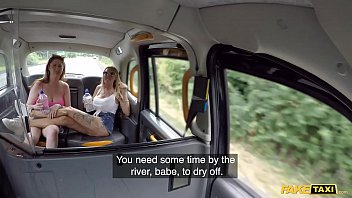 British Milfs Enjoy A Wild Outdoor Threesome In A Fake Taxi Scenario