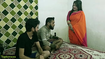 Wild Threesome Action With Indian Aunty And Two Young Studs – Hindi Audio Included!