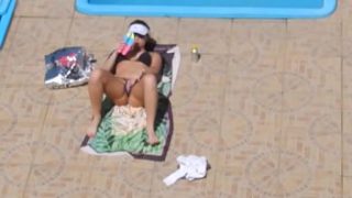 Woman Caught Pleasuring Herself In The Swimming Pool