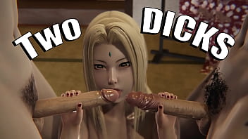 Tsunade Pleasures Two Cocks In 3d Hentai Animation