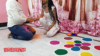 Indian Priya Enjoyed Playful Holi Celebrations With Her Stepbrother