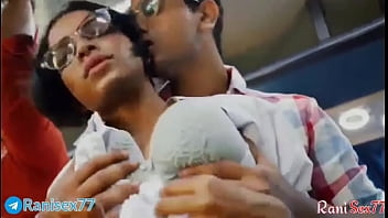 Young Woman Has Intimate Encounter On A Moving Bus With Hindi Dialogue