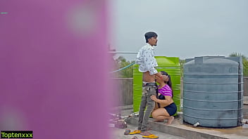 Passionate Hindi Couple’s Intimate Rooftop Encounter – Safe Pleasure Urged