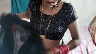 Desi Beauty In A Sheer Black Saree, Blouse Slipping To Reveal Her Curves And Lacy Panties
