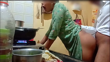 Spicy Wife Gets A Surprise From Behind At The Stove