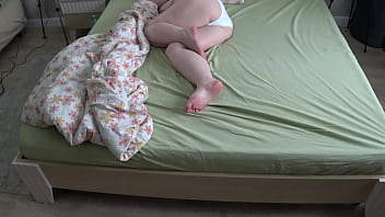 Late Night Solo Session Caught On Camera: A Curvy Wife Pleasures Herself To Climax In Her White Panties.