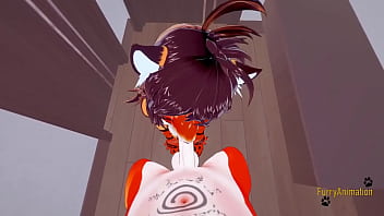 Pov: A Tigress Teases With Her Mouth Before A Fox Takes Her Hard