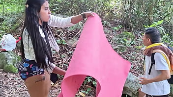 Lost In The Wild, Two Hikers Surrender To Passion Beneath The Jungle Canopy.