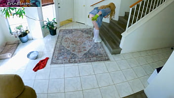 Messy Chores Turn Into Wild Fun When The Busty Stepmom Gets Taken Hard While Cleaning