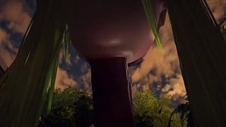 Wood elf giving a blowjob in the garden, POV