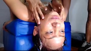 A sloppy, hardcore deepthroat session leaves this Latina absolutely destroyed and covered in cum.
