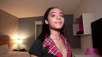 Massive ebony python pounds tight little Gianna Spade