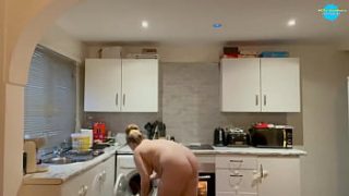 Saucy Young Maid Strips Down for a Messy Cleanup