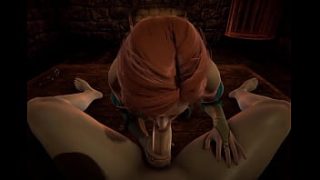 Triss the redhead witcher licks you with skilled, eager hunger