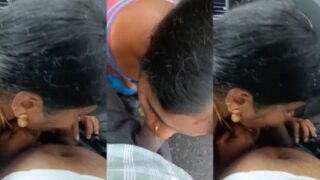 Roadside rendezvous: a sultry South Indian beauty services her man in the car