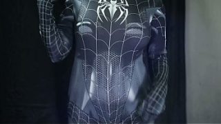 INDO SPIDERMAN COSPLAY GETS WET AND WILD, HER PUSSY DRIPPING MESSY
