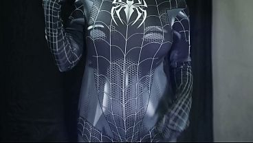 INDO SPIDERMAN COSPLAY GETS WET AND WILD, HER PUSSY DRIPPING MESSY