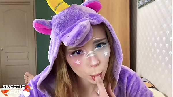 Unicorn Cosplay: POV Deep Throat and Rough Anal