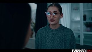 Sultry Shemale Stepsister Seduces Nerdy Blonde with a Creamy Climax