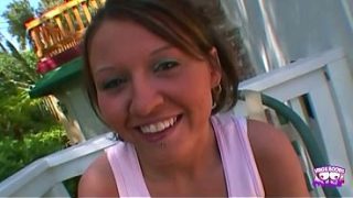 Watch this slut beg for every man to stroke themselves while she gets double-penetrated