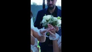 Your wedding night turns into a wild, sweaty threesome with two huge-ass babes