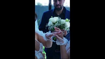 Your wedding night turns into a wild, sweaty threesome with two huge-ass babes