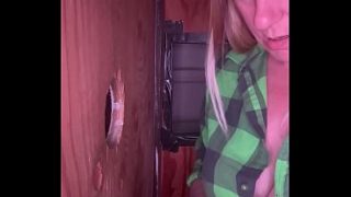 Glory hole slut takes a thick load like a good girl