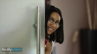 Big Booty Jenna Foxx Takes a Hard Cock Deep Down Her Throat and Rides It Raw