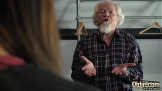 Grandpa pounds that tight young pussy and eats her creamy load