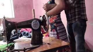 Filthy tailor fucks a busty bhabhi right on his shop floor